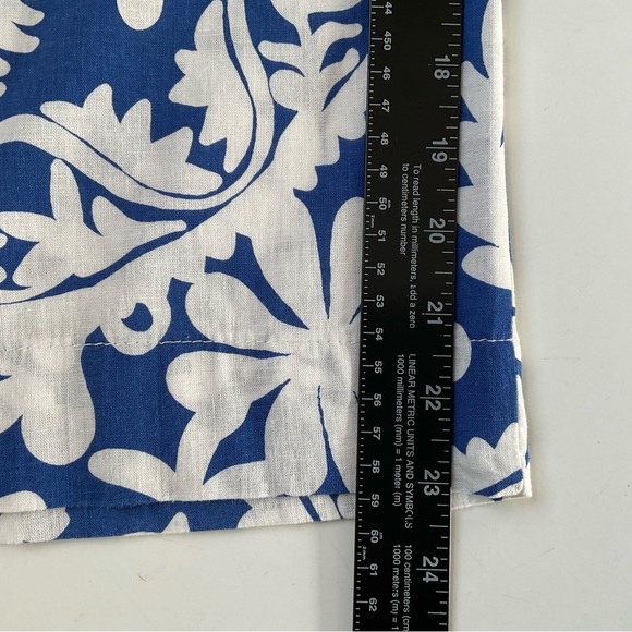 Christian Siriano Wide Leg Medallion Print Palazzo Pants Sz M Blue White Coastal - Picture 6 of 10